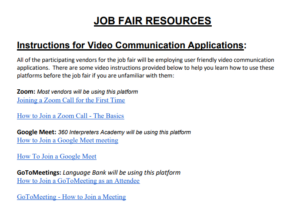 job fair resources